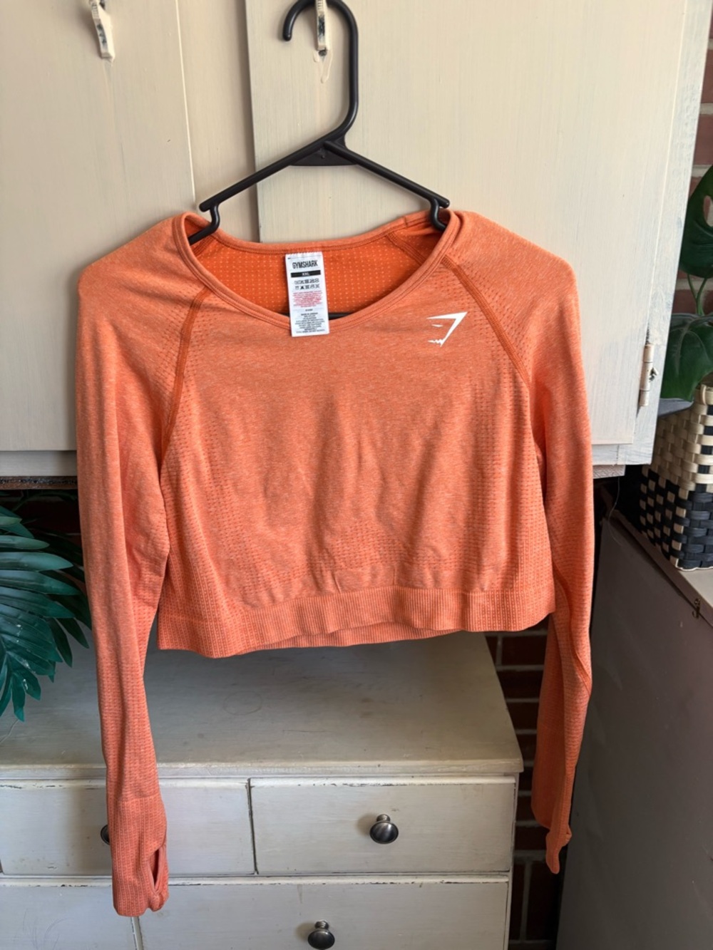 Gymshark Orange Seamless Long-Sleeve Crop Top